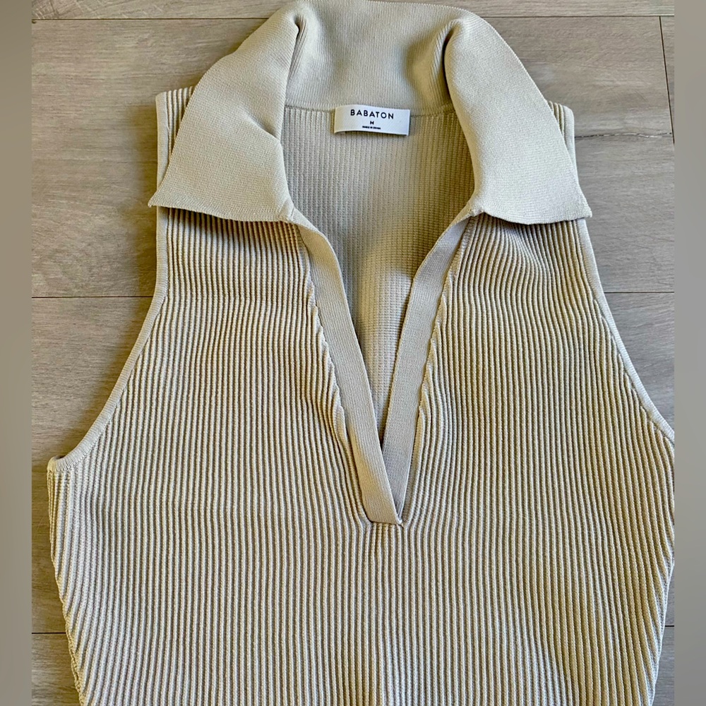 Babaton medium sculpt knit polo NEW